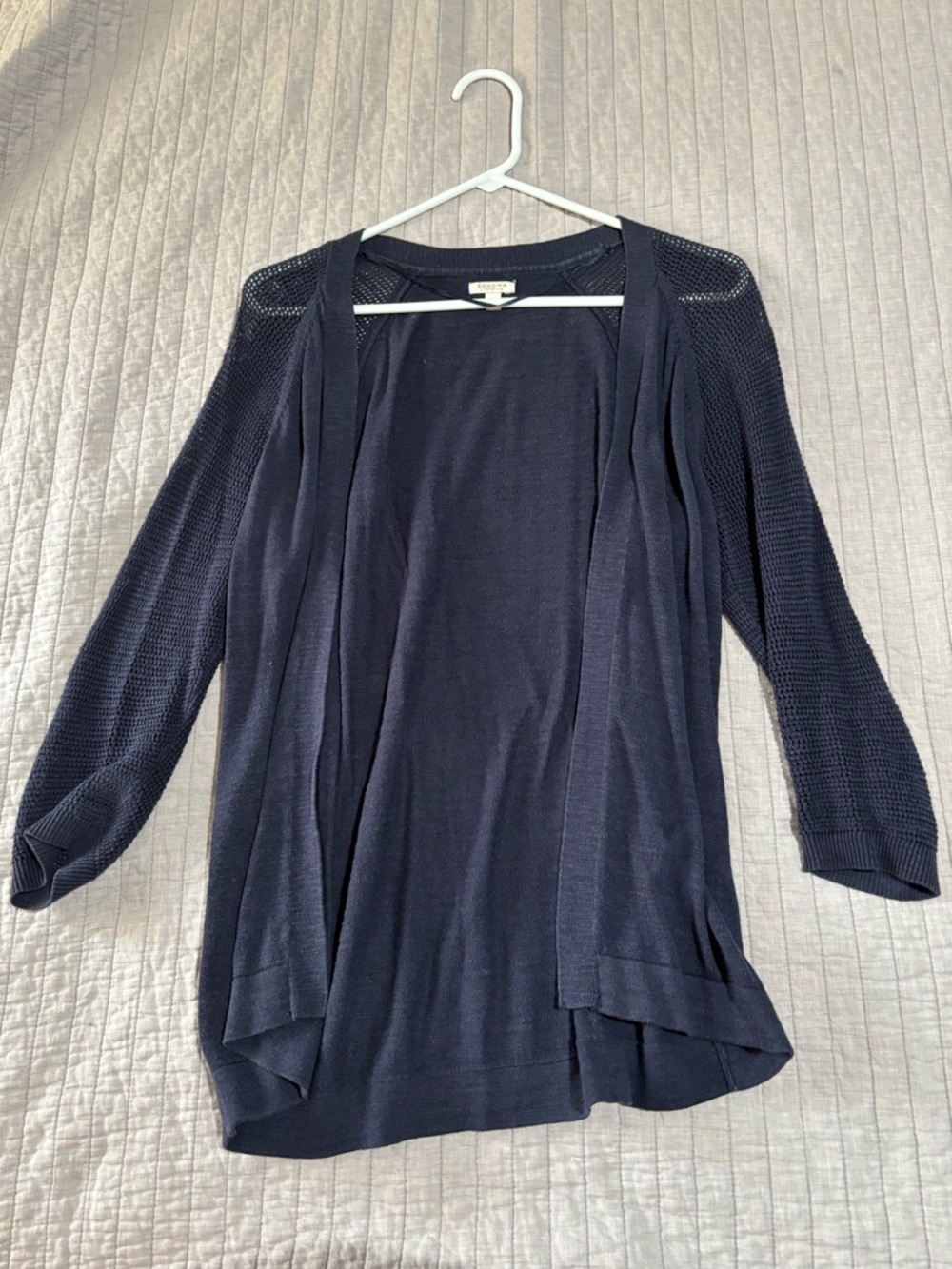 Sonoma Navy Open-Front Lightweight Cardigan